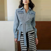 Tie-Waist Patch-Pocket Jacket