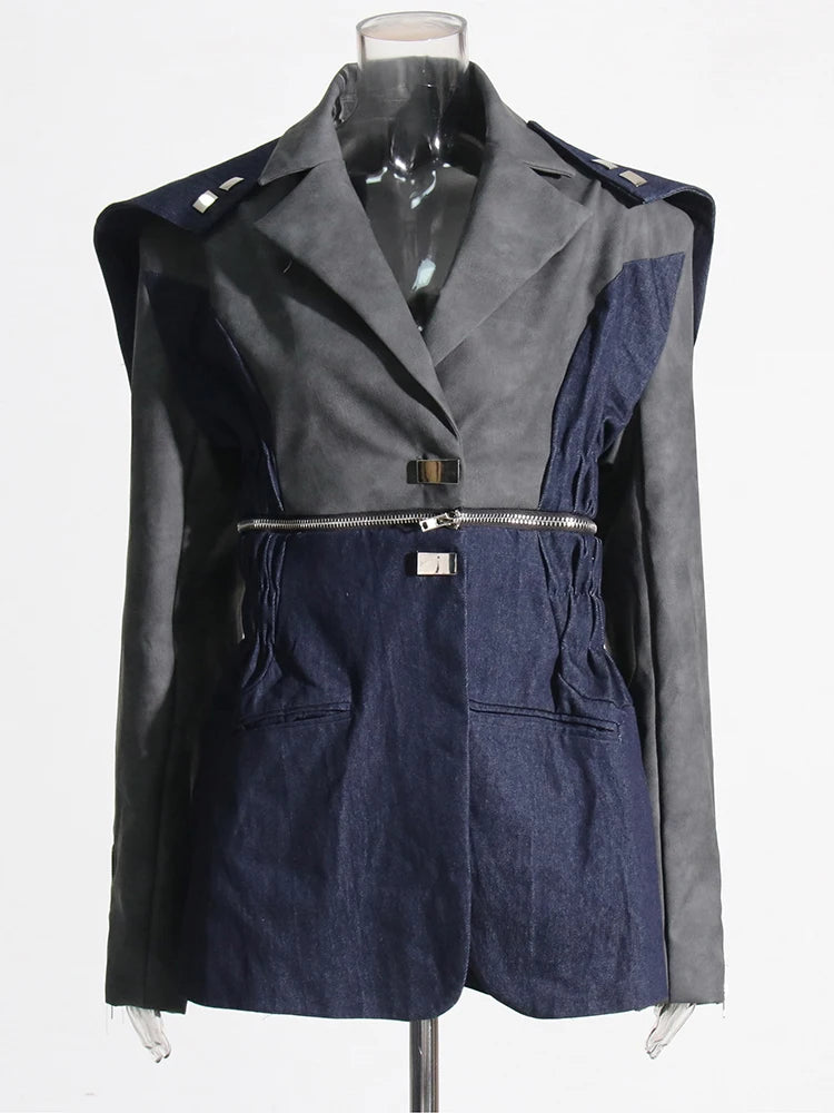 Zip-Waist Fitted Blazer