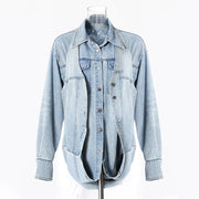 Asymmetric Longline Button-Front Jacket