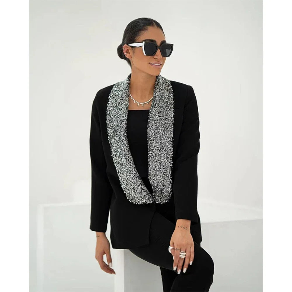 Embellished Shawl-Collar Blazer