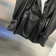 Contrast-Panel Double-Breasted Jacket