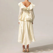 Ruffle-Neck Peplum Blouse