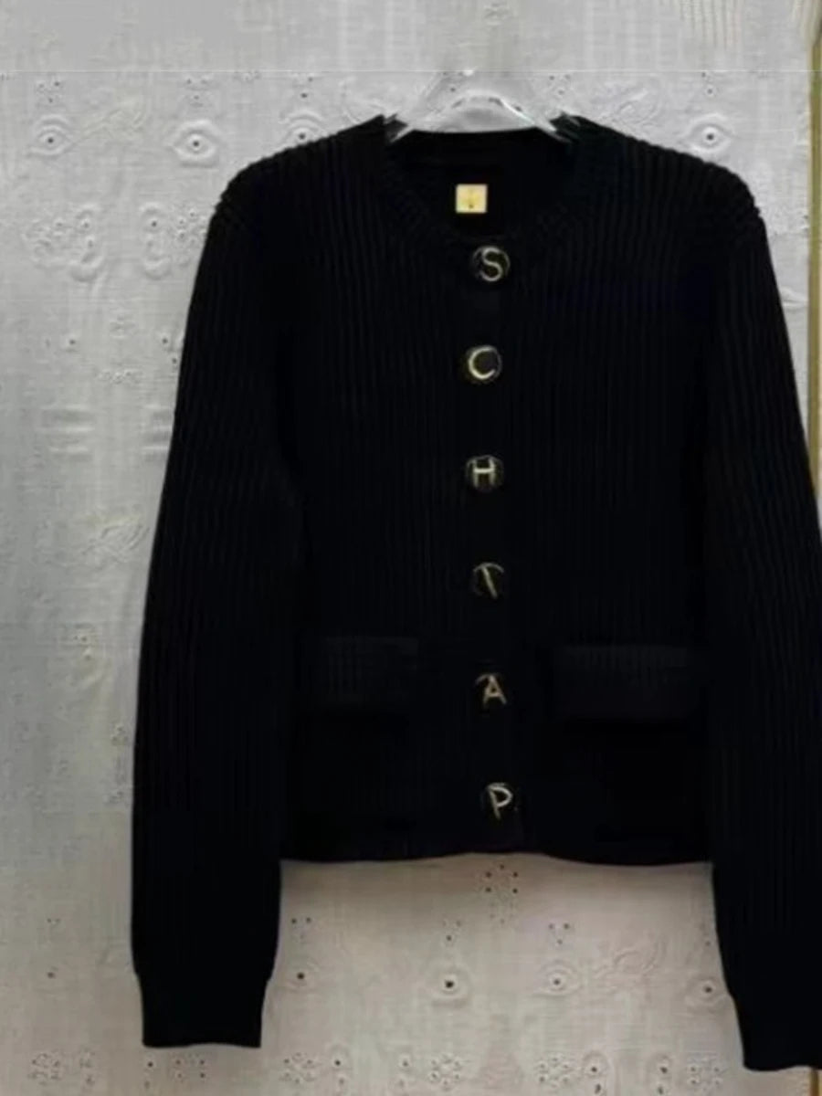 Ribbed Pocket-Detail Cardigan