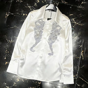 Embellished Glossy Button Shirt