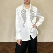 Embellished Glossy Button Shirt