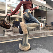 Shaggy-Hem Flared Jeans