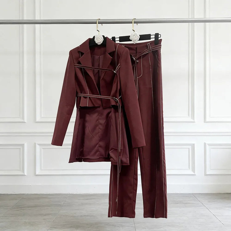 Tie-Waist Jacket and Pants Set
