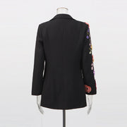 Floral Applique Longline Blazer