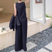 Pinstriped Three-Piece Pants Suit