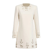 Embellished Long-Sleeve Mini Dress