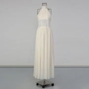 Pleated Halter Long Dress