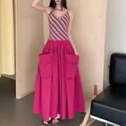 Striped-Bodice Pocket Dress