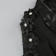 Applique Blazer and Flared Pants Set