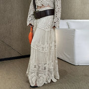 Openwork Patterned Long Skirt