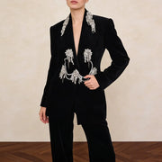 Motif-Embellished Tailored Blazer
