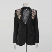 Embellished Shawl-Collar Blazer