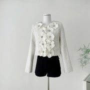 Floral Applique Textured Jacket