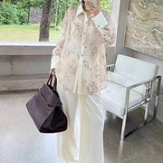 Sheer Floral Lace Button Shirt