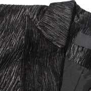 Textured Single-Button Blazer