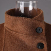 Stand-Collar Tie-Waist Coat