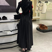 Floral Applique Long-Sleeve Dress