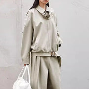 Collared Zip-Up Bomber Jacket