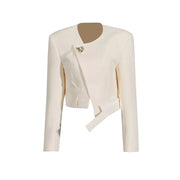 Asymmetric-Hem Cropped Jacket