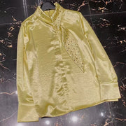 Embellished Tie-Neck Blouse