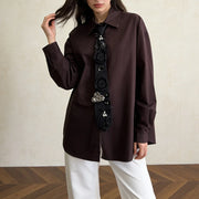 Floral Applique Button Shirt