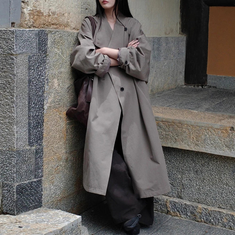 Relaxed Single-Breasted Trench Coat