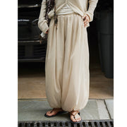 Gathered Balloon-Leg Pants