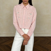 Contrast Lace Applique Shirt