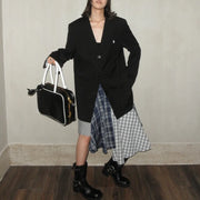 Collarless Single-Button Blazer