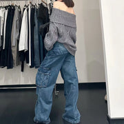Wide-Leg Cargo Jeans