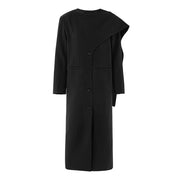 Asymmetric Longline Button-Front Jacket