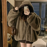 Oversized Hooded Zip-Up Jacket