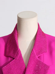 Embellished-Lapel Longline Blazer