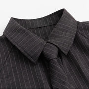 Pinstriped Relaxed Button-Up Shirt