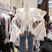 Ruffled Flared-Sleeve Blouse