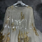 Sequin-Detail Long-Sleeve Top