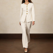 Button-Front Jacket and Pants Set