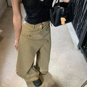Asymmetric-Panel Wide-Leg Pants
