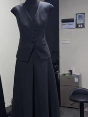 Asymmetric Vest and Skirt Set