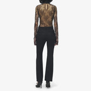 Sheer Lace High-Neck Blouse