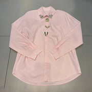 Embellished Button-Front Shirt