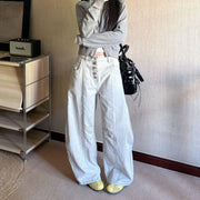 Button-Fly Wide-Leg Pants
