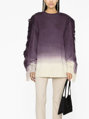 Ombre Fringed Long-Sleeve Sweater