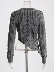 Cable-Textured Asymmetric Sweater