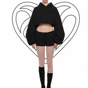Polka-Dot Hoodie and Shorts Set
