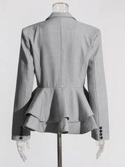 Ruffled Peplum Tailored Blazer